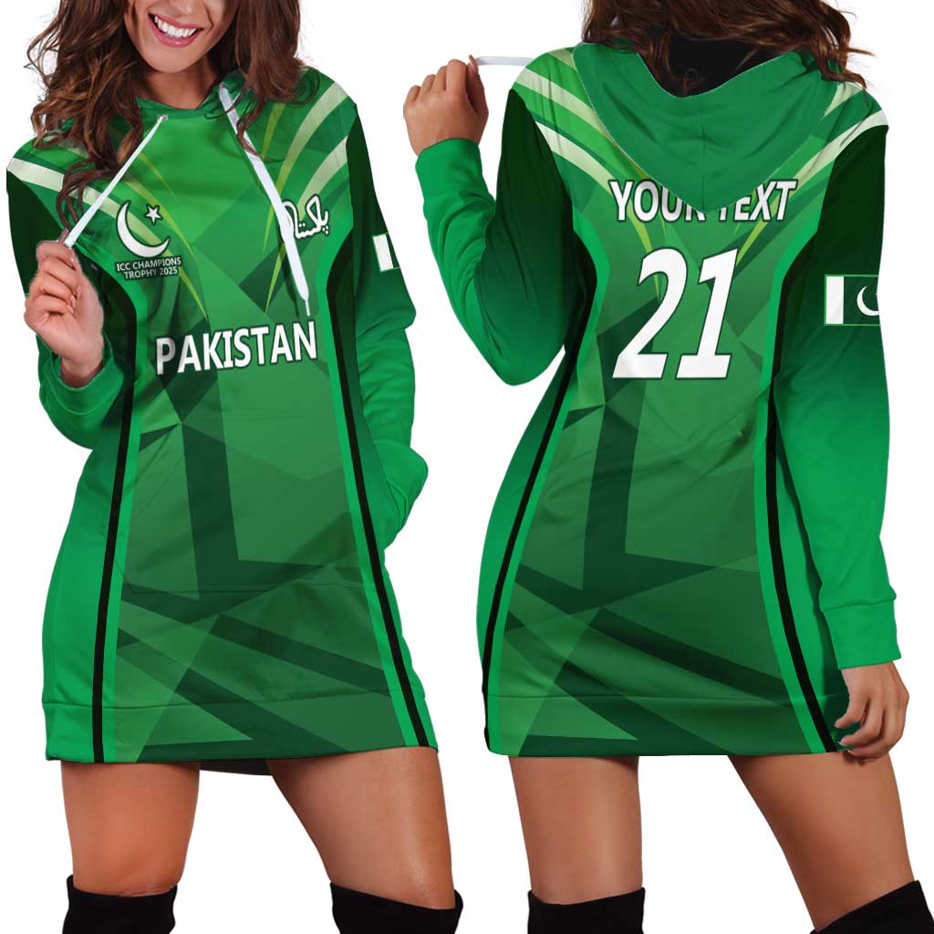 Pakistan Cricket Custom Hoodie Dress The Green Shirts with Sporty Pattern - Vibe Hoodie Shop