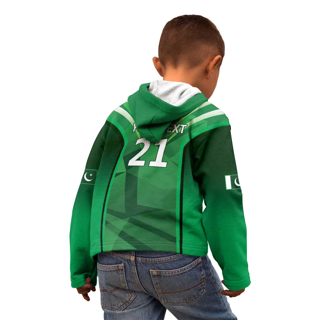 Pakistan Cricket Custom Kid Hoodie The Green Shirts with Sporty Pattern - Vibe Hoodie Shop