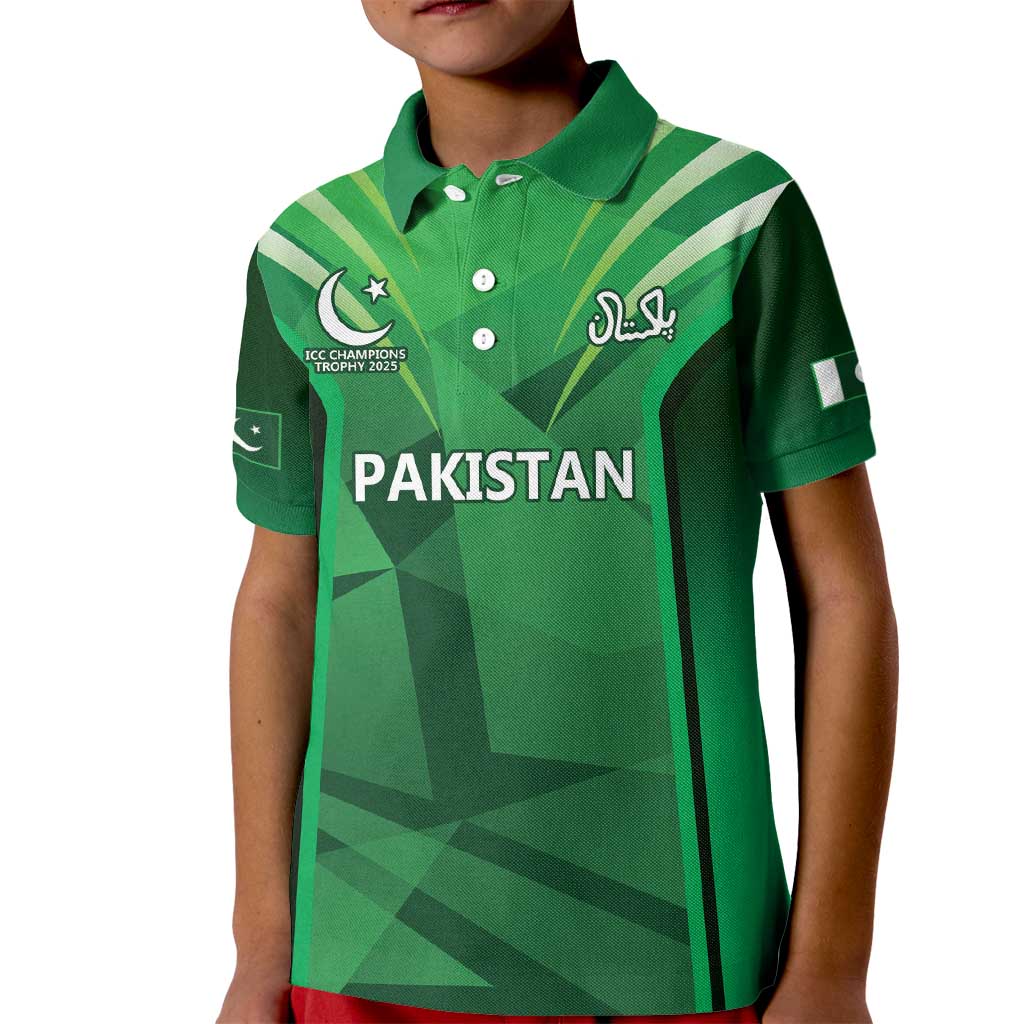 Pakistan Cricket Custom Kid Polo Shirt The Green Shirts with Sporty Pattern - Vibe Hoodie Shop