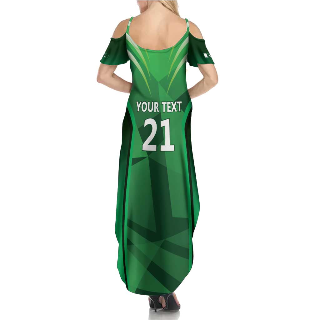 Pakistan Cricket Custom Summer Maxi Dress The Green Shirts with Sporty Pattern