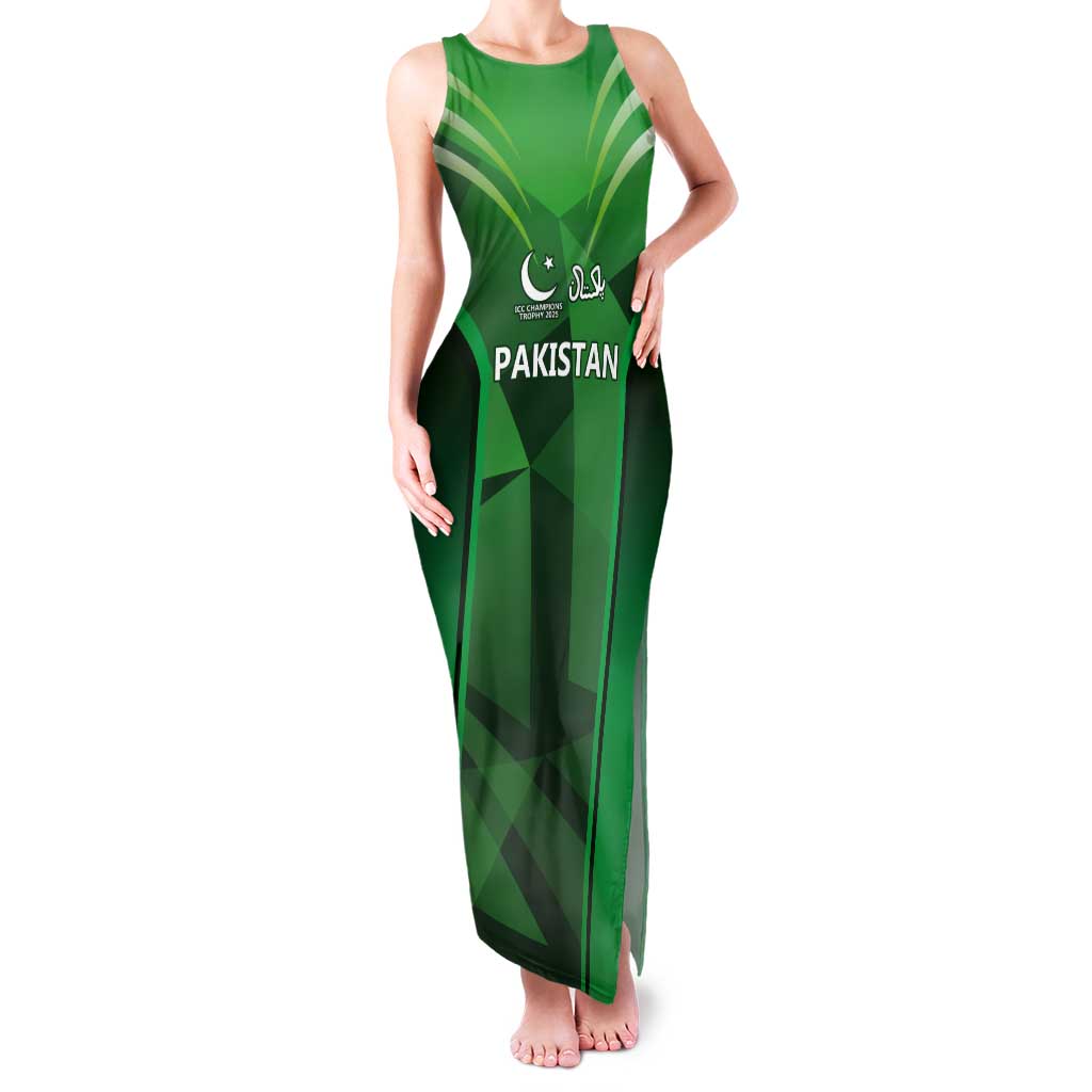 Pakistan Cricket Custom Tank Maxi Dress The Green Shirts with Sporty Pattern