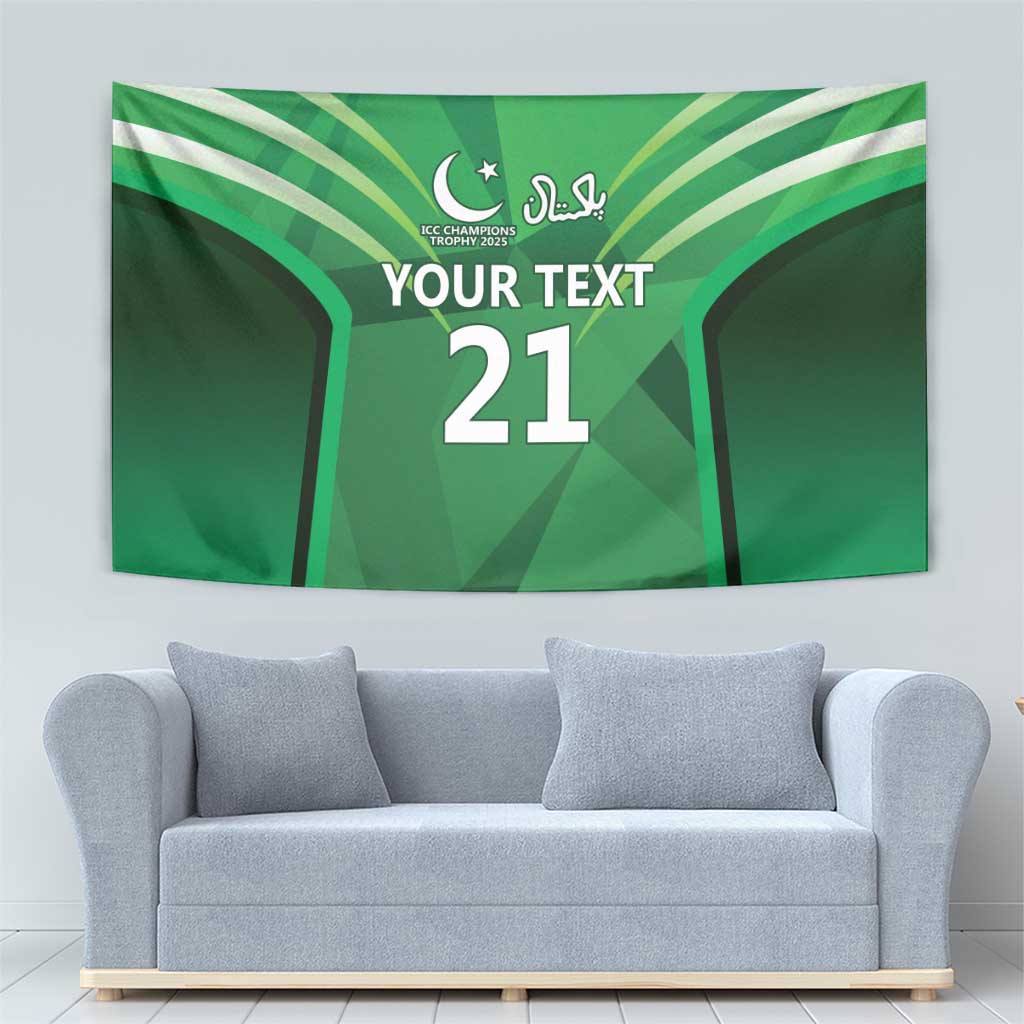 Pakistan Cricket Custom Tapestry The Green Shirts with Sporty Pattern - Vibe Hoodie Shop