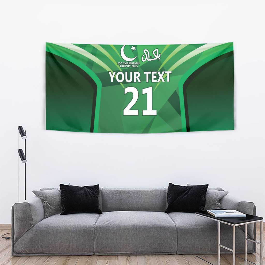 Pakistan Cricket Custom Tapestry The Green Shirts with Sporty Pattern - Vibe Hoodie Shop