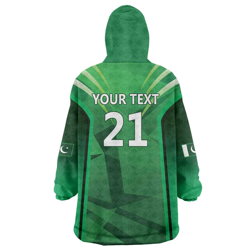 Pakistan Cricket Custom Wearable Blanket Hoodie The Green Shirts with Sporty Pattern - Vibe Hoodie Shop