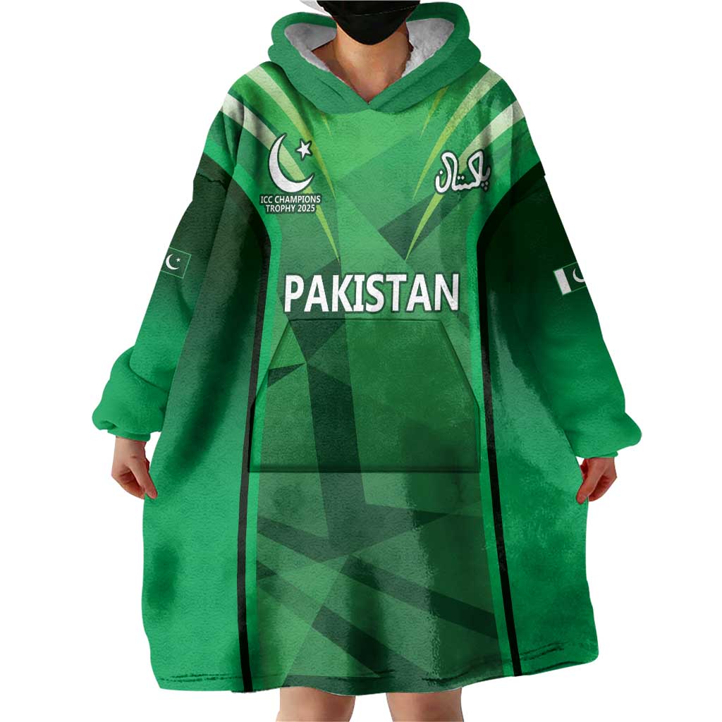 Pakistan Cricket Custom Wearable Blanket Hoodie The Green Shirts with Sporty Pattern - Vibe Hoodie Shop