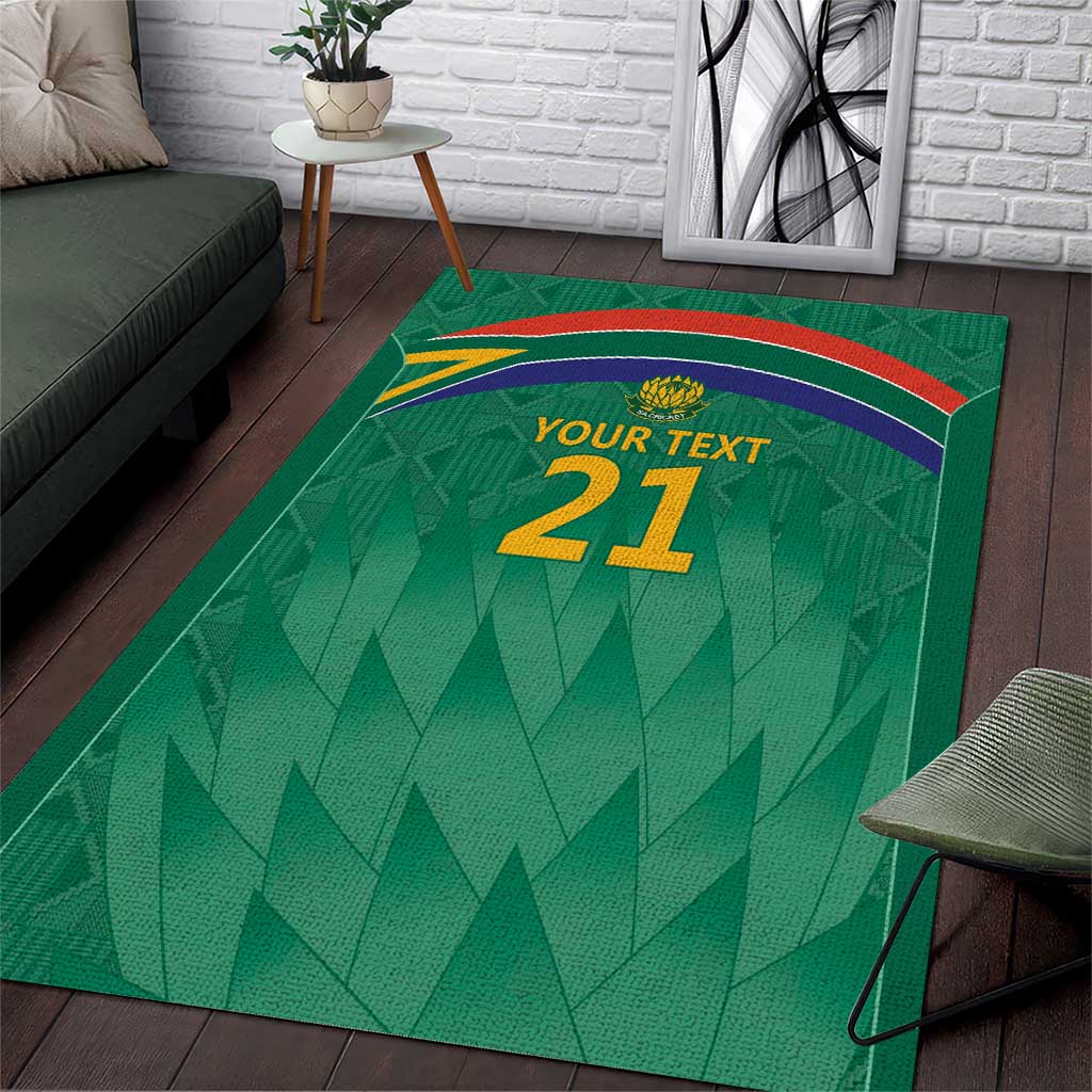 South Africa Cricket Custom Area Rug Proteas Green - Vibe Hoodie Shop