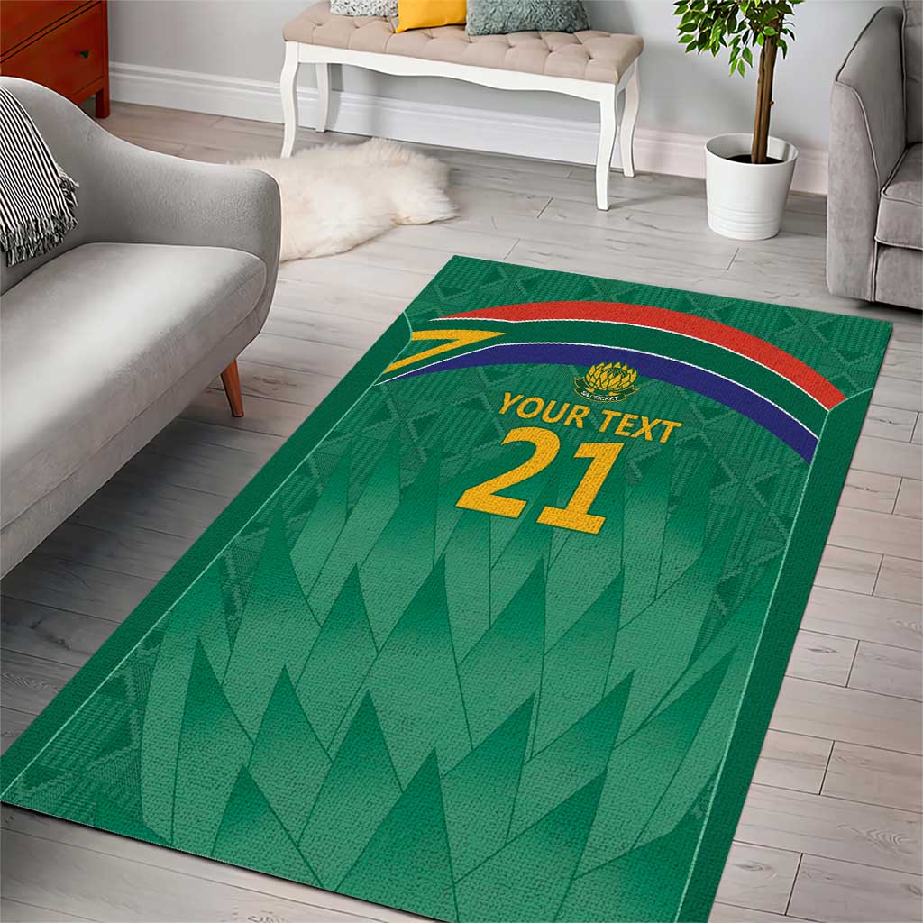 South Africa Cricket Custom Area Rug Proteas Green - Vibe Hoodie Shop