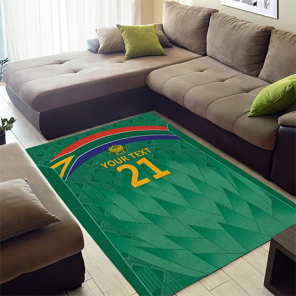 South Africa Cricket Custom Area Rug Proteas Green - Vibe Hoodie Shop