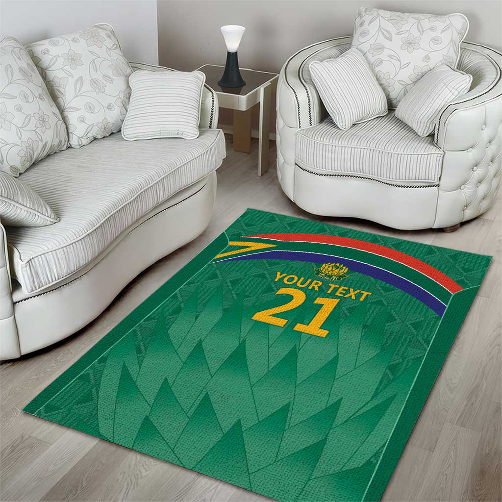 South Africa Cricket Custom Area Rug Proteas Green - Vibe Hoodie Shop