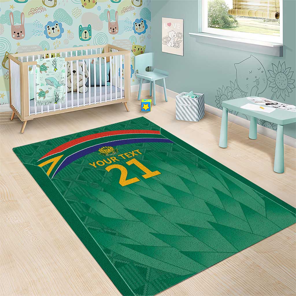 South Africa Cricket Custom Area Rug Proteas Green - Vibe Hoodie Shop