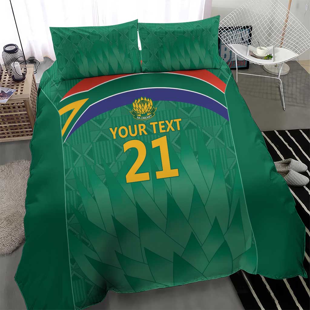 South Africa Cricket Custom Bedding Set Proteas Green - Vibe Hoodie Shop