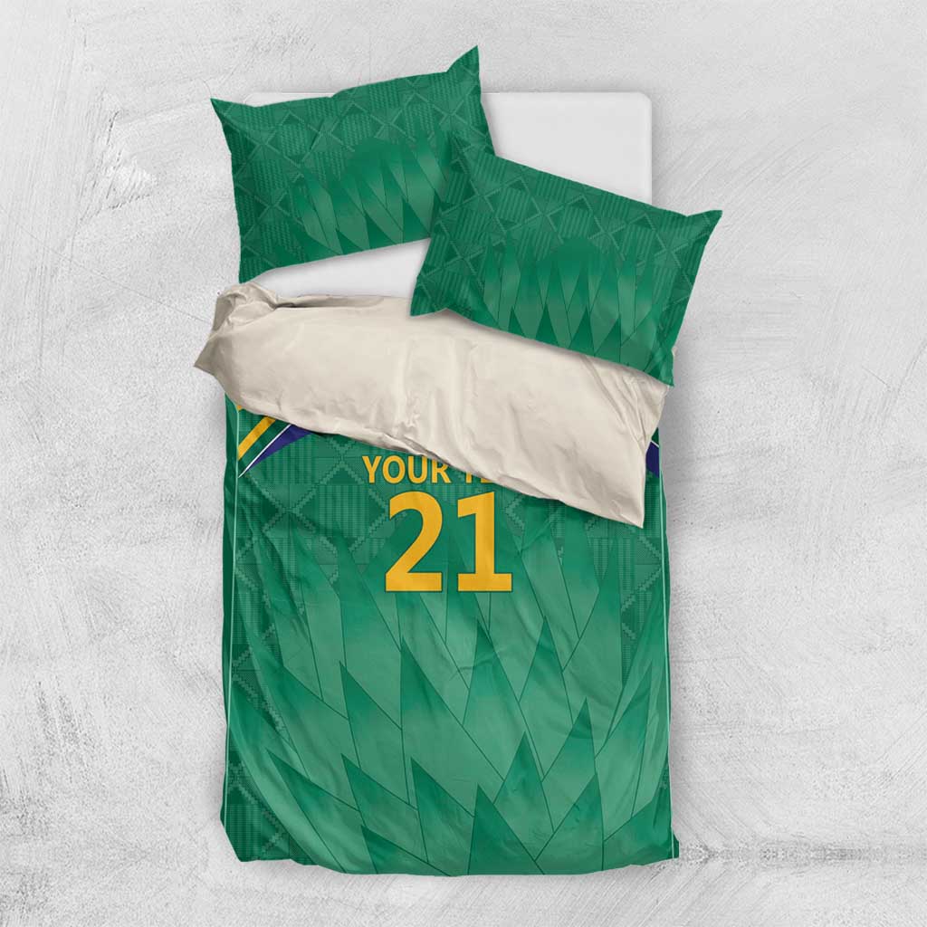 South Africa Cricket Custom Bedding Set Proteas Green - Vibe Hoodie Shop