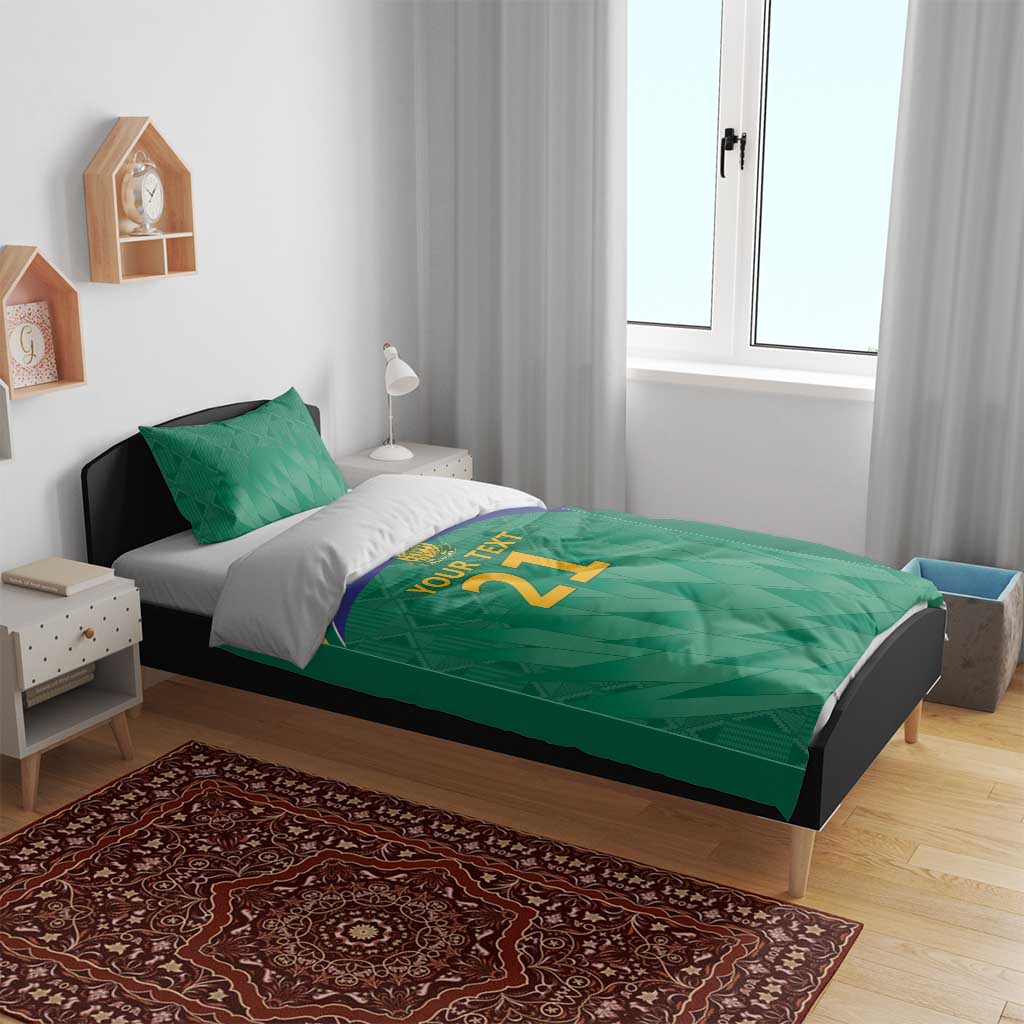 South Africa Cricket Custom Bedding Set Proteas Green - Vibe Hoodie Shop