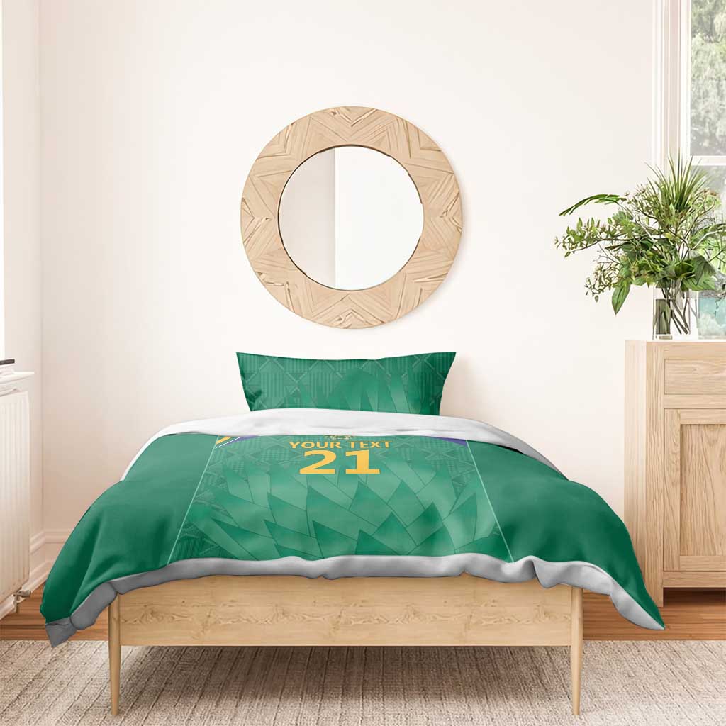 South Africa Cricket Custom Bedding Set Proteas Green - Vibe Hoodie Shop