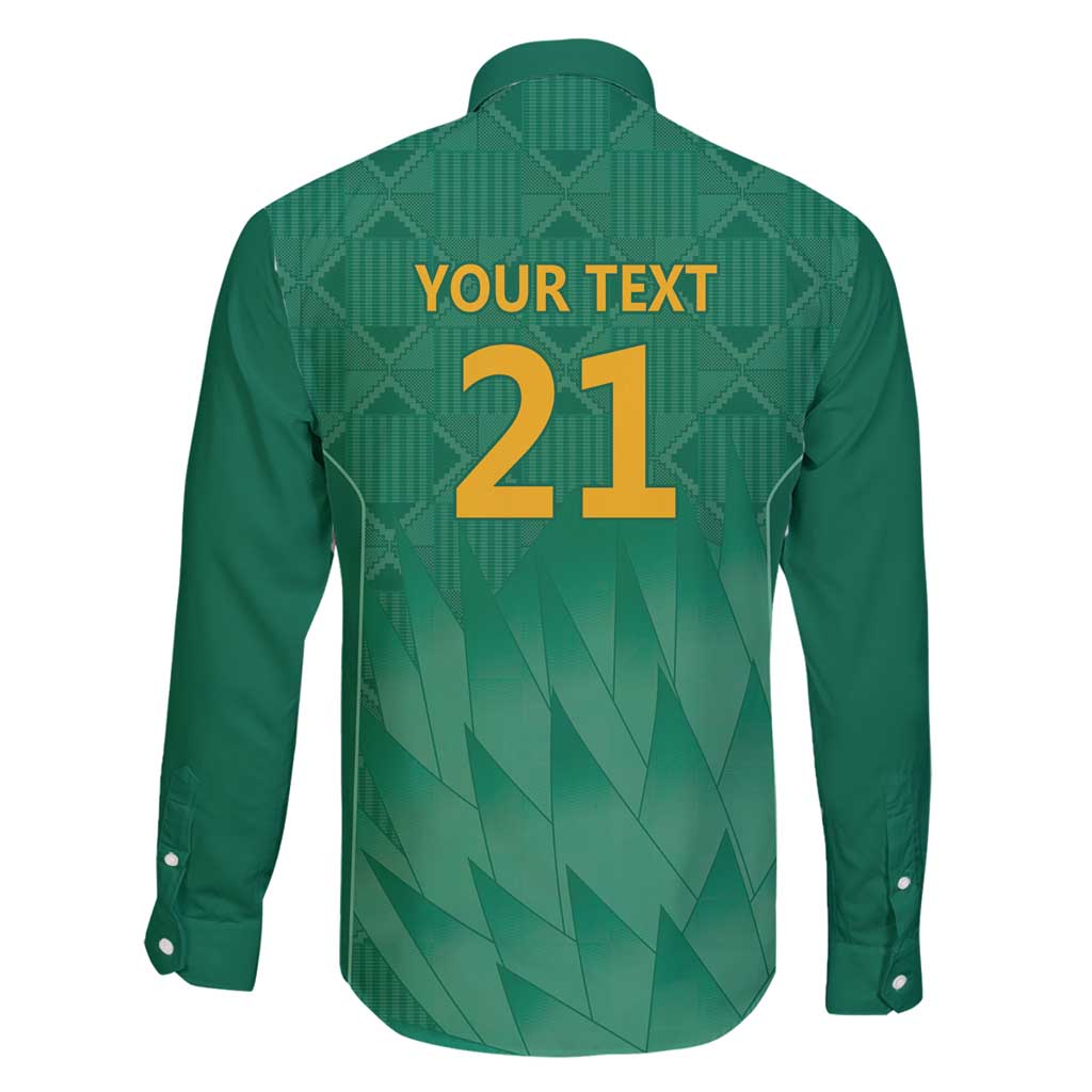 South Africa Cricket Custom Family Matching Long Sleeve Bodycon Dress and Hawaiian Shirt Proteas Green