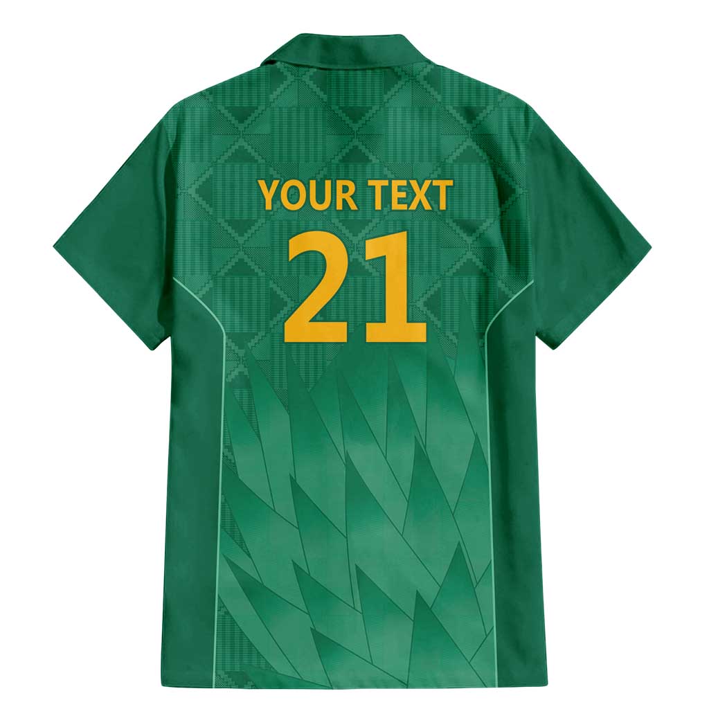 South Africa Cricket Custom Family Matching Mermaid Dress and Hawaiian Shirt Proteas Green