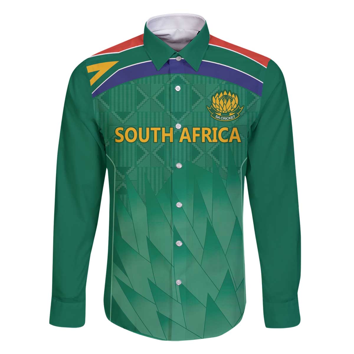 South Africa Cricket Custom Family Matching Off The Shoulder Long Sleeve Dress and Hawaiian Shirt Proteas Green