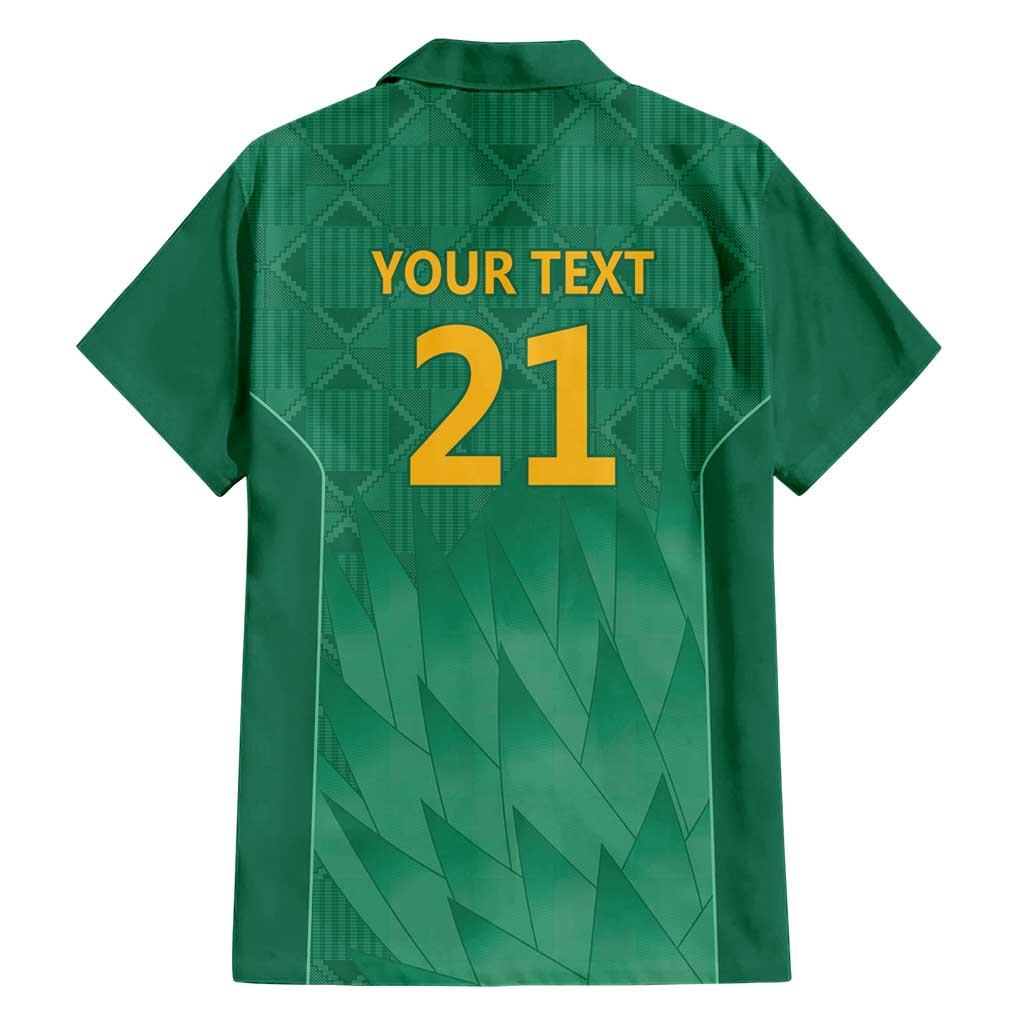 South Africa Cricket Custom Family Matching Short Sleeve Bodycon Dress and Hawaiian Shirt Proteas Green