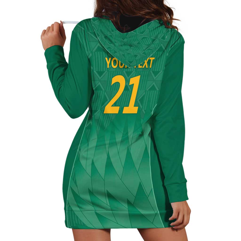 South Africa Cricket Custom Hoodie Dress Proteas Green - Vibe Hoodie Shop