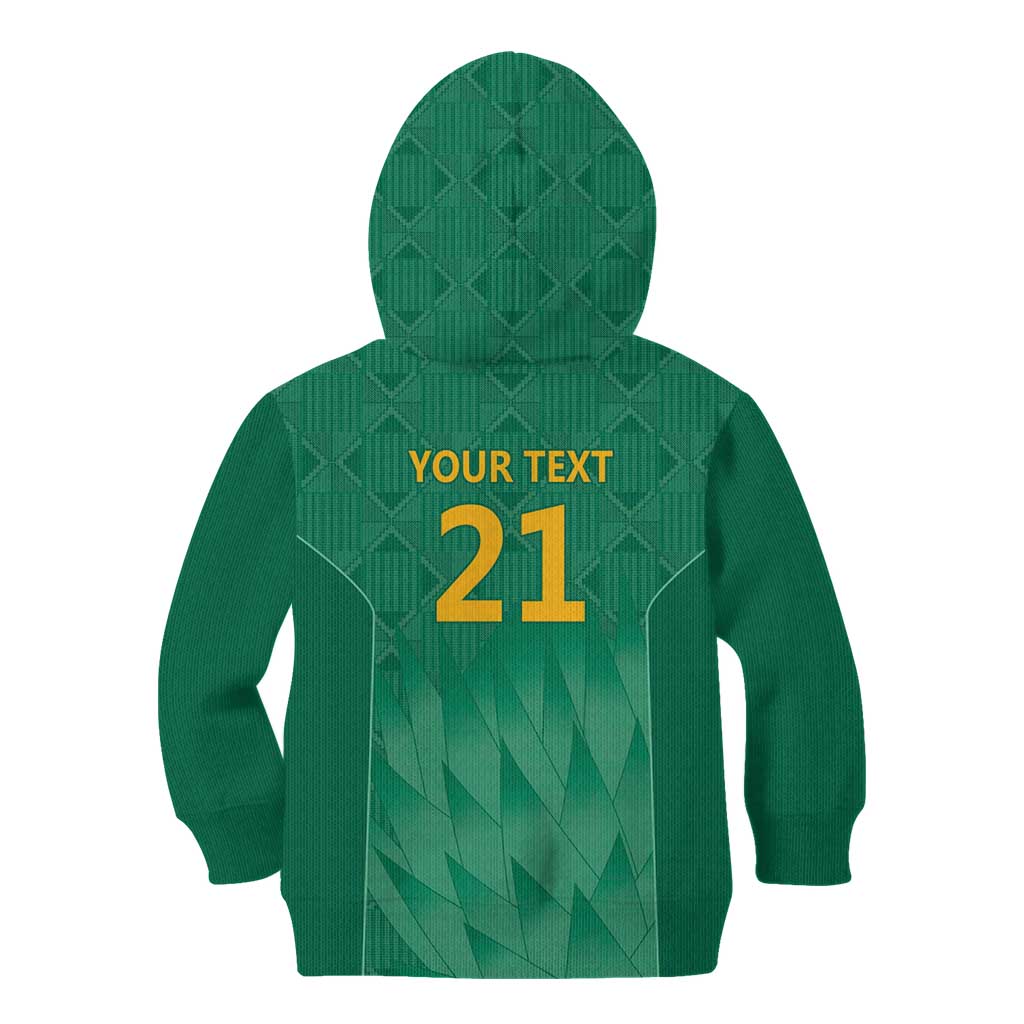 South Africa Cricket Custom Kid Hoodie Proteas Green - Vibe Hoodie Shop