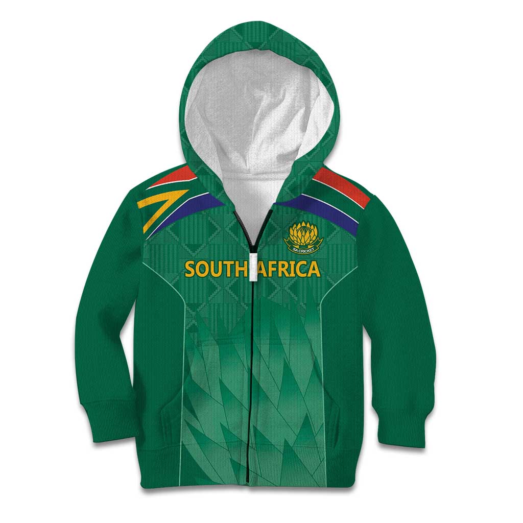 South Africa Cricket Custom Kid Hoodie Proteas Green - Vibe Hoodie Shop