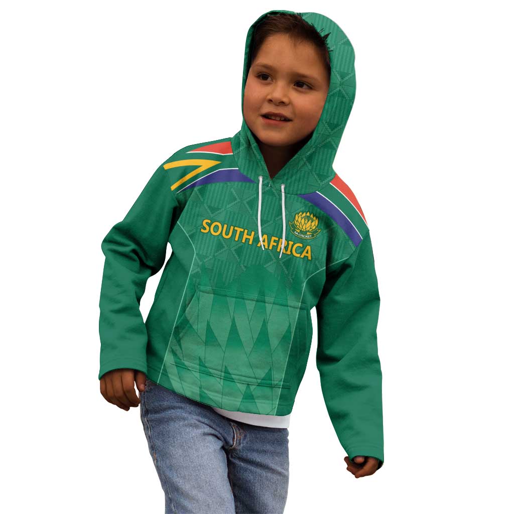 South Africa Cricket Custom Kid Hoodie Proteas Green - Vibe Hoodie Shop