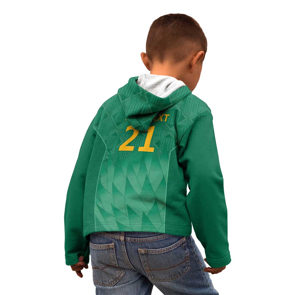 South Africa Cricket Custom Kid Hoodie Proteas Green - Vibe Hoodie Shop