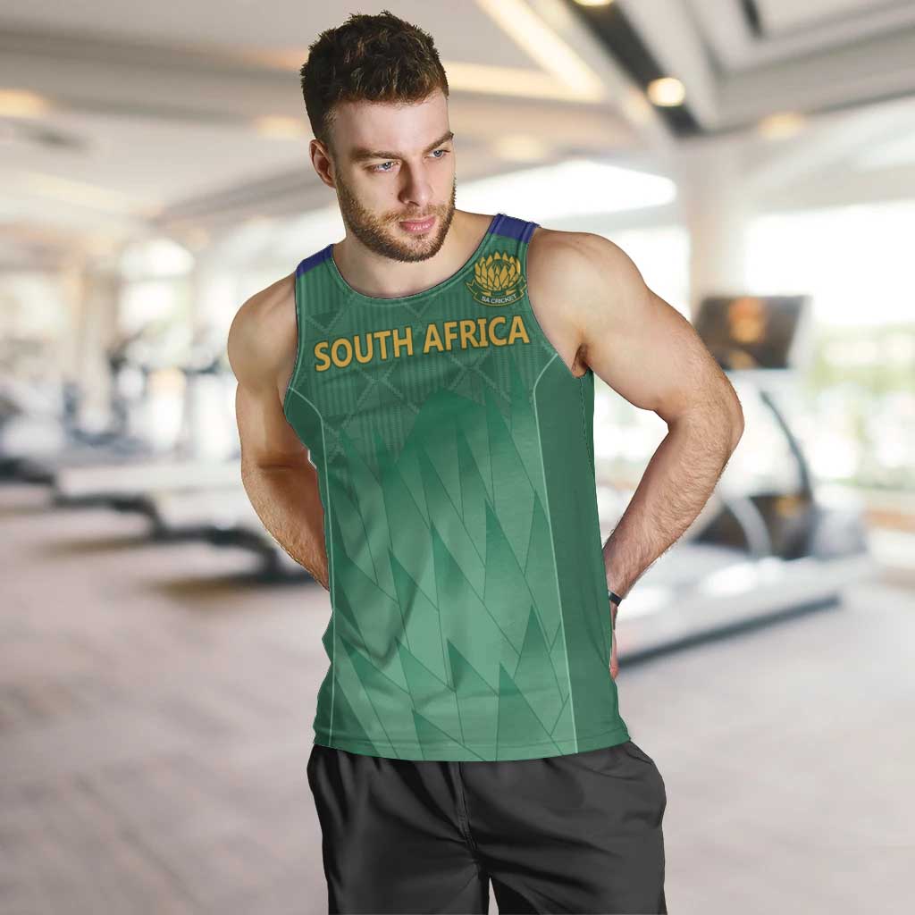 South Africa Cricket Custom Men Tank Top Proteas Green - Vibe Hoodie Shop