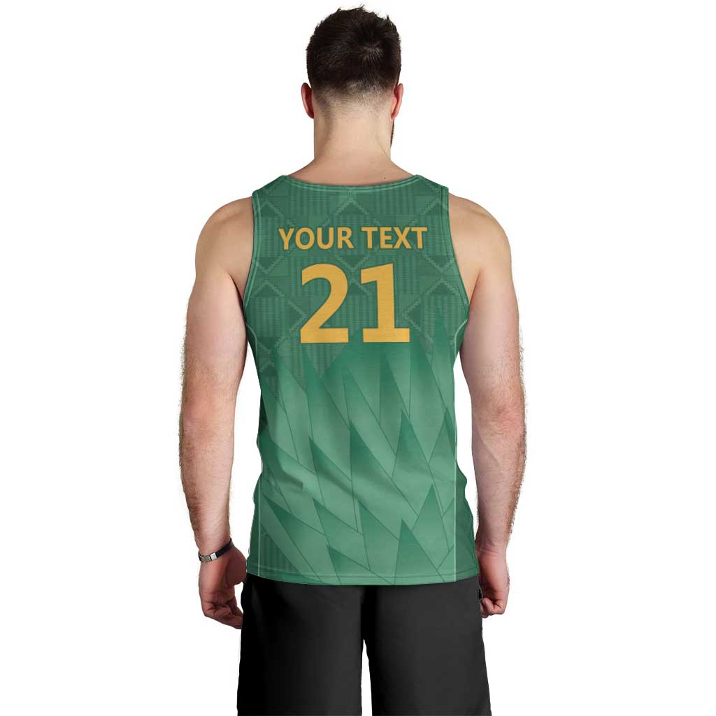 South Africa Cricket Custom Men Tank Top Proteas Green - Vibe Hoodie Shop