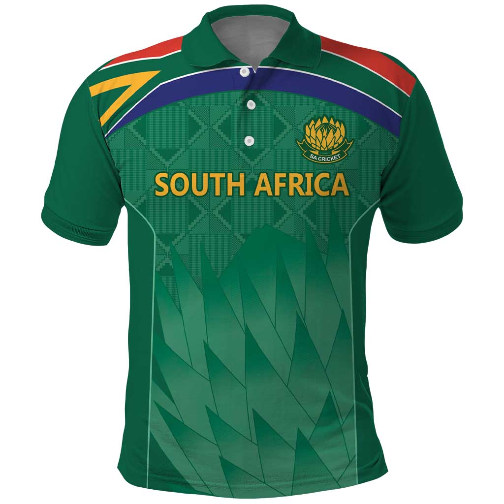 South Africa Cricket Custom Polo Shirt Proteas Green LT9 - Vibe Hoodie Shop