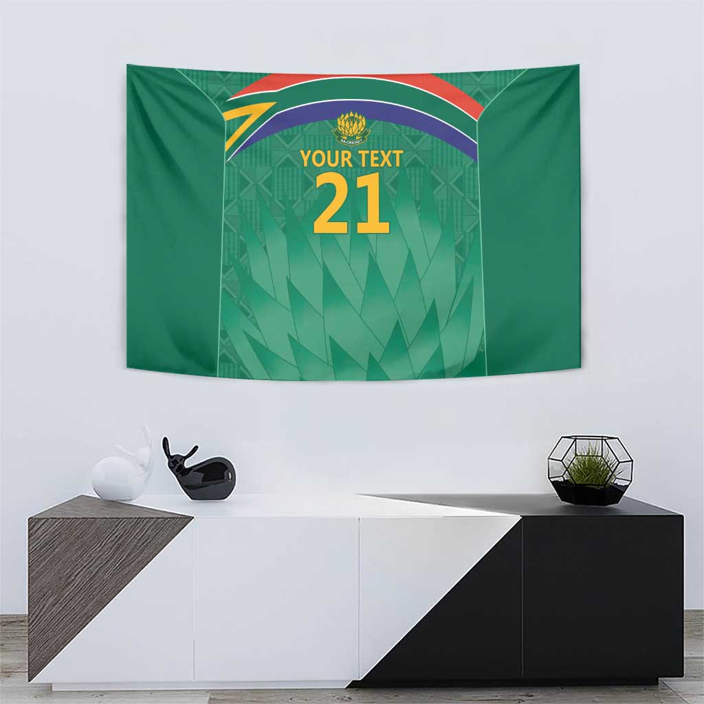 South Africa Cricket Custom Tapestry Proteas Green - Vibe Hoodie Shop