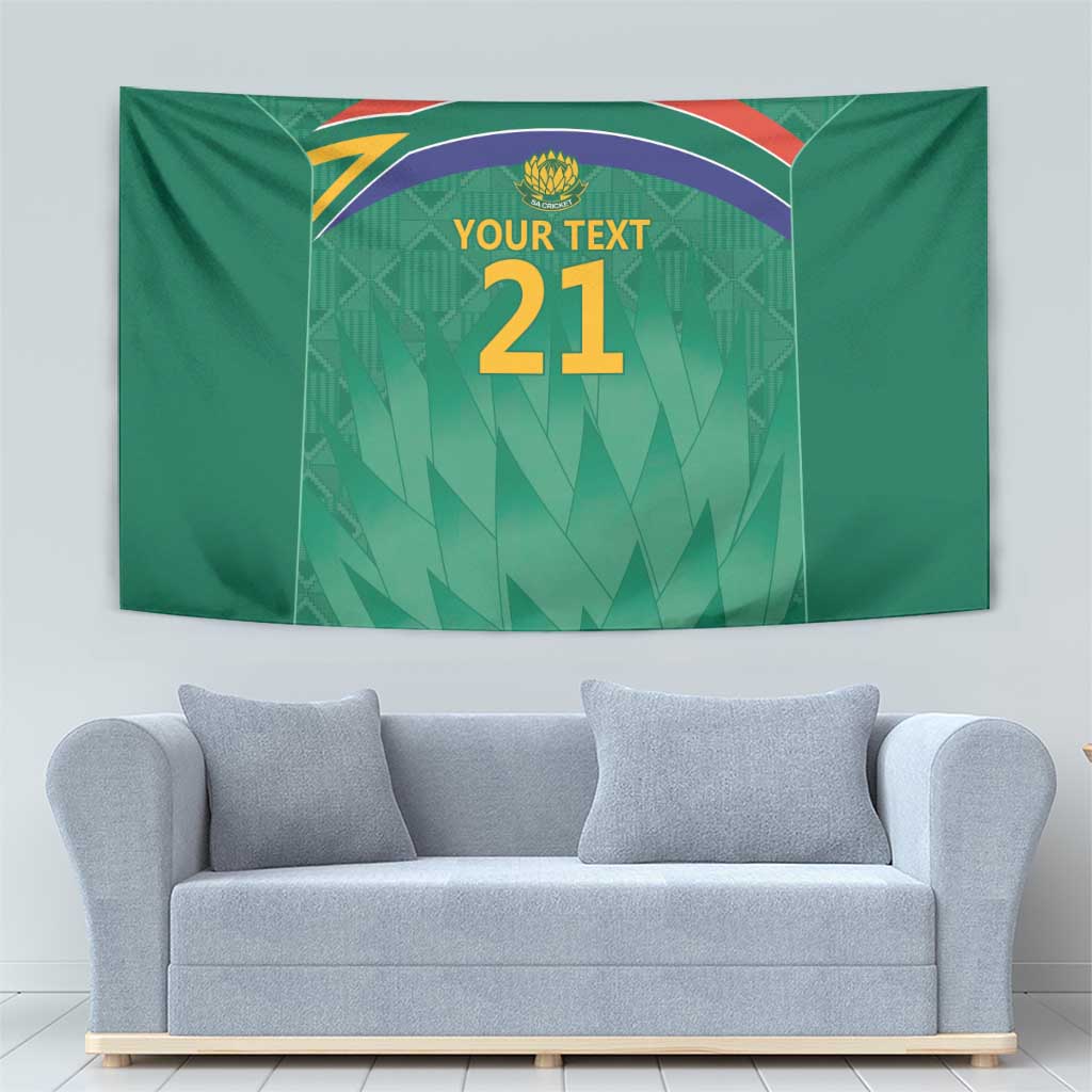 South Africa Cricket Custom Tapestry Proteas Green - Vibe Hoodie Shop