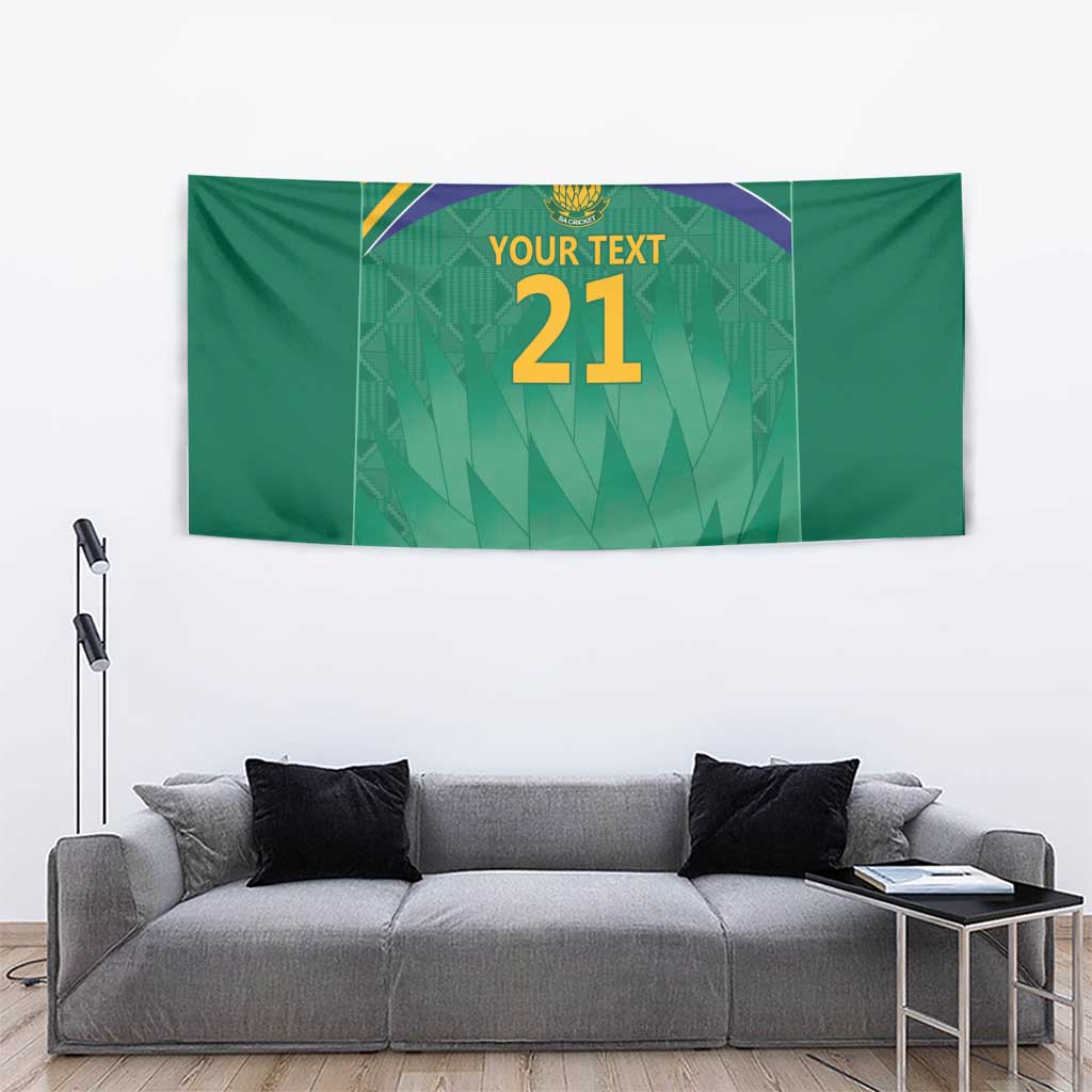 South Africa Cricket Custom Tapestry Proteas Green - Vibe Hoodie Shop