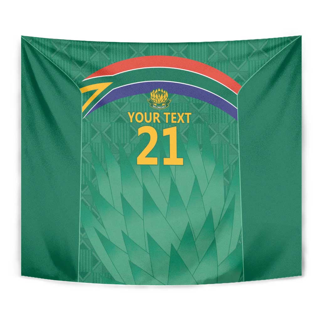 South Africa Cricket Custom Tapestry Proteas Green - Vibe Hoodie Shop