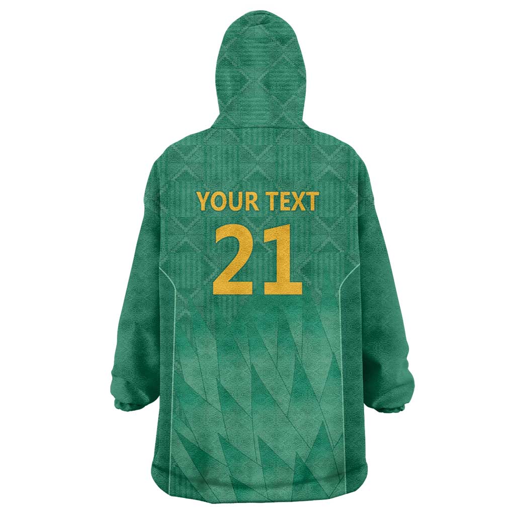 South Africa Cricket Custom Wearable Blanket Hoodie Proteas Green - Vibe Hoodie Shop