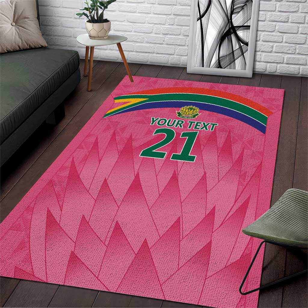 South Africa Cricket Custom Area Rug Proteas Pink - Vibe Hoodie Shop