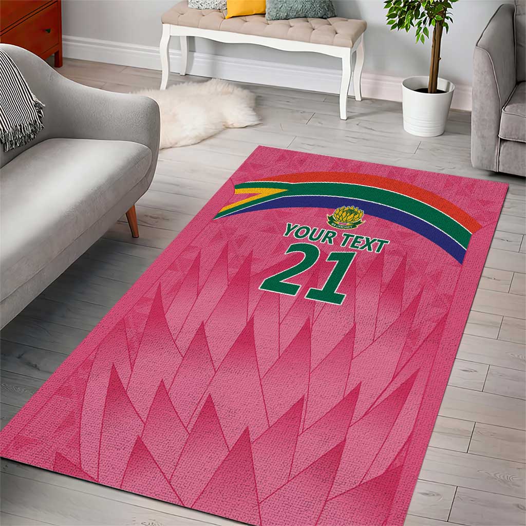 South Africa Cricket Custom Area Rug Proteas Pink - Vibe Hoodie Shop