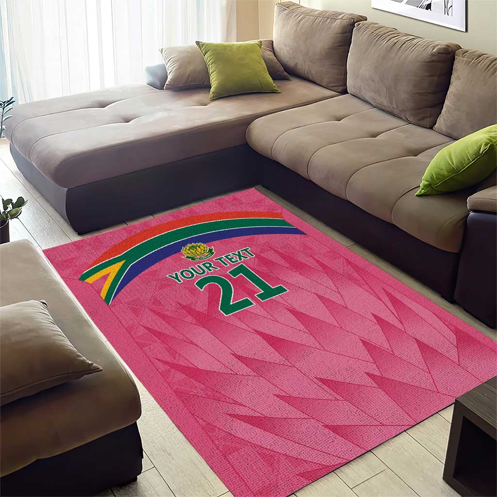 South Africa Cricket Custom Area Rug Proteas Pink - Vibe Hoodie Shop