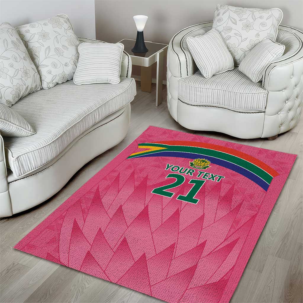 South Africa Cricket Custom Area Rug Proteas Pink - Vibe Hoodie Shop