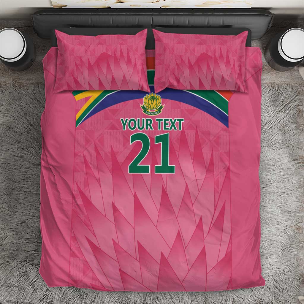 South Africa Cricket Custom Bedding Set Proteas Pink - Vibe Hoodie Shop