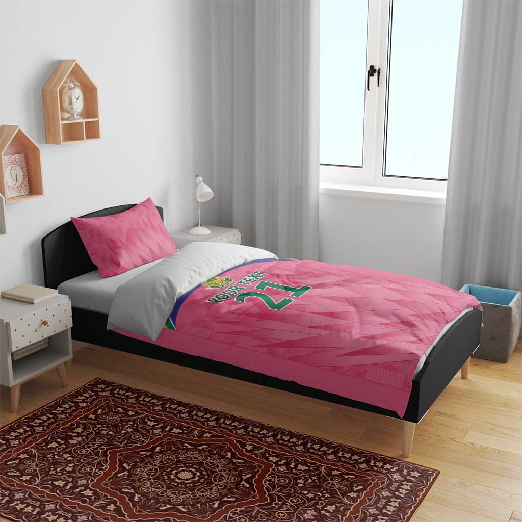South Africa Cricket Custom Bedding Set Proteas Pink - Vibe Hoodie Shop