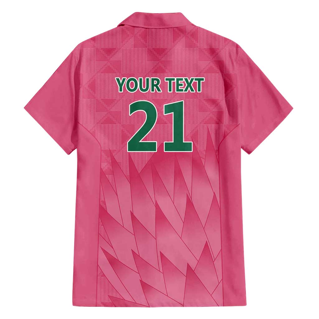 South Africa Cricket Custom Family Matching Long Sleeve Bodycon Dress and Hawaiian Shirt Proteas Pink