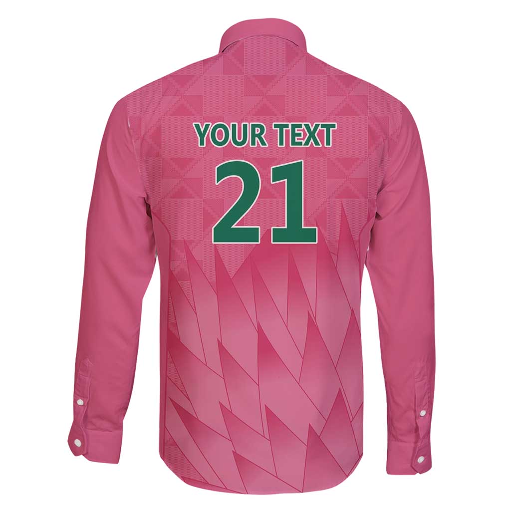 South Africa Cricket Custom Family Matching Long Sleeve Bodycon Dress and Hawaiian Shirt Proteas Pink