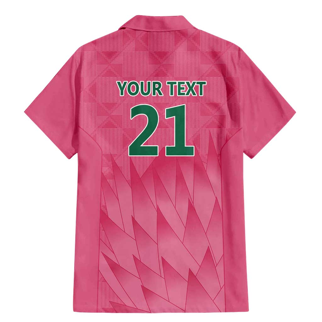 South Africa Cricket Custom Family Matching Mermaid Dress and Hawaiian Shirt Proteas Pink