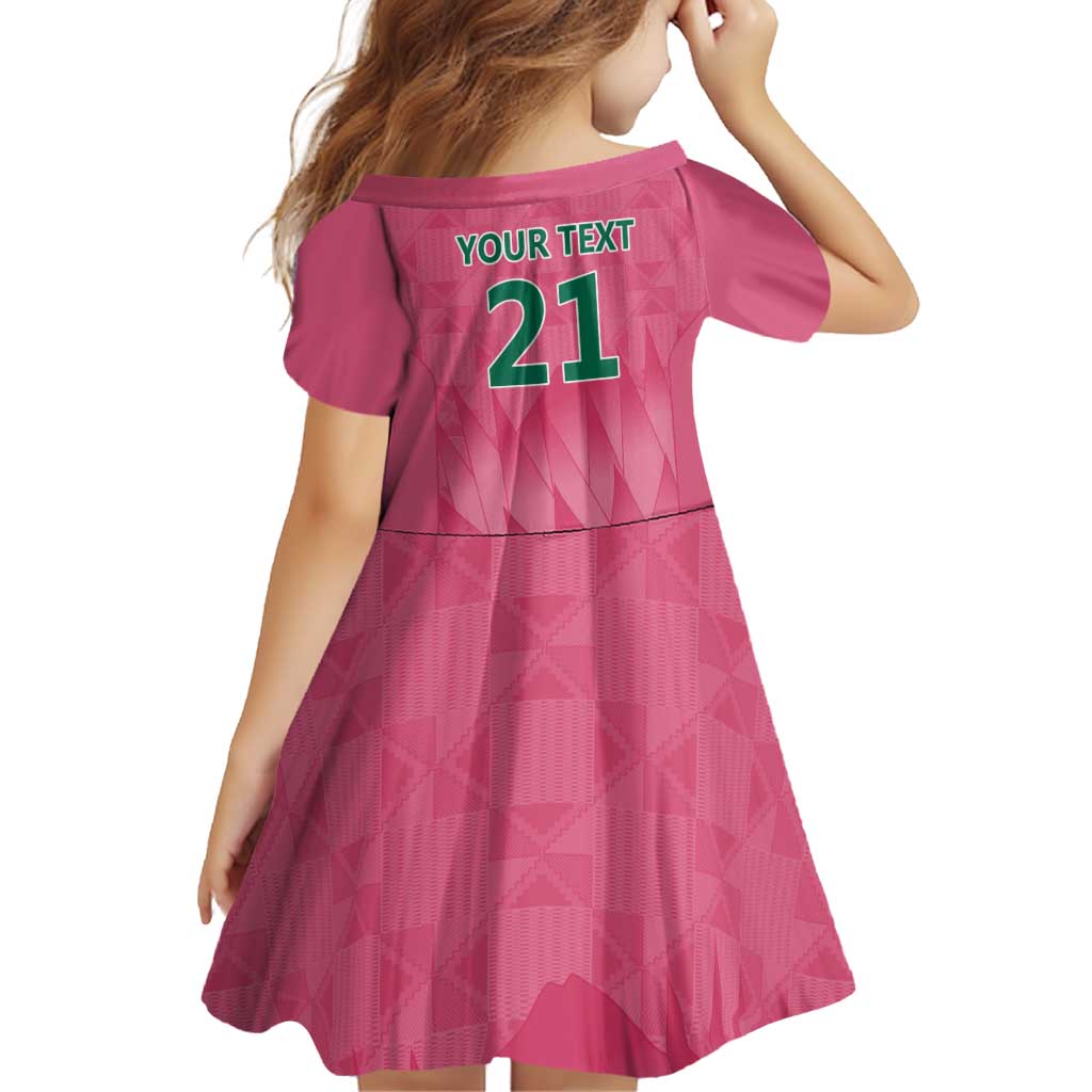 South Africa Cricket Custom Family Matching Off Shoulder Short Dress and Hawaiian Shirt Proteas Pink