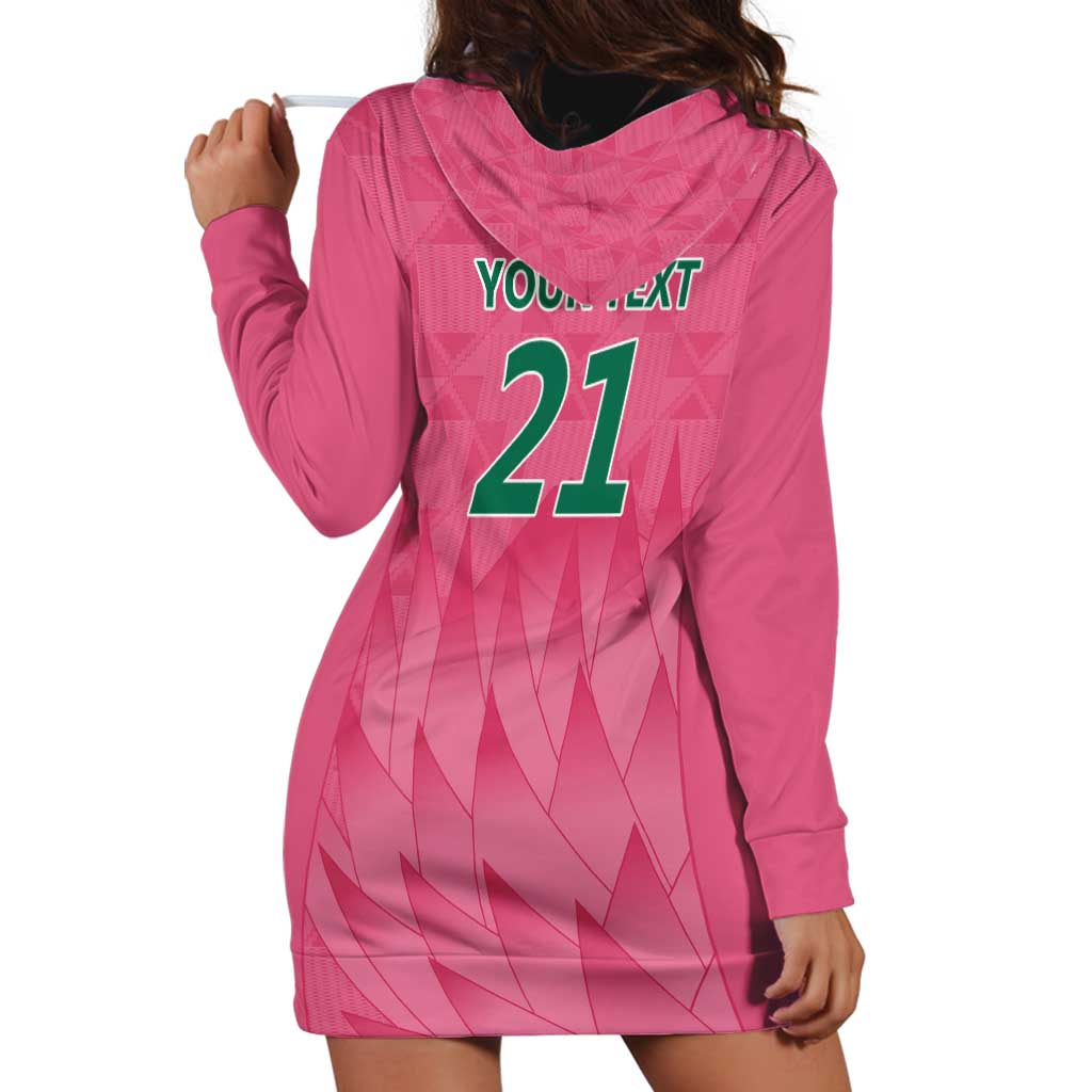 South Africa Cricket Custom Hoodie Dress Proteas Pink - Vibe Hoodie Shop