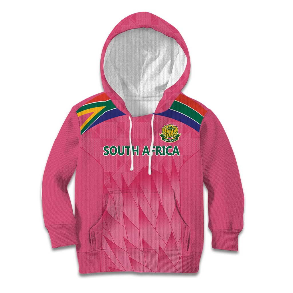 South Africa Cricket Custom Kid Hoodie Proteas Pink - Vibe Hoodie Shop