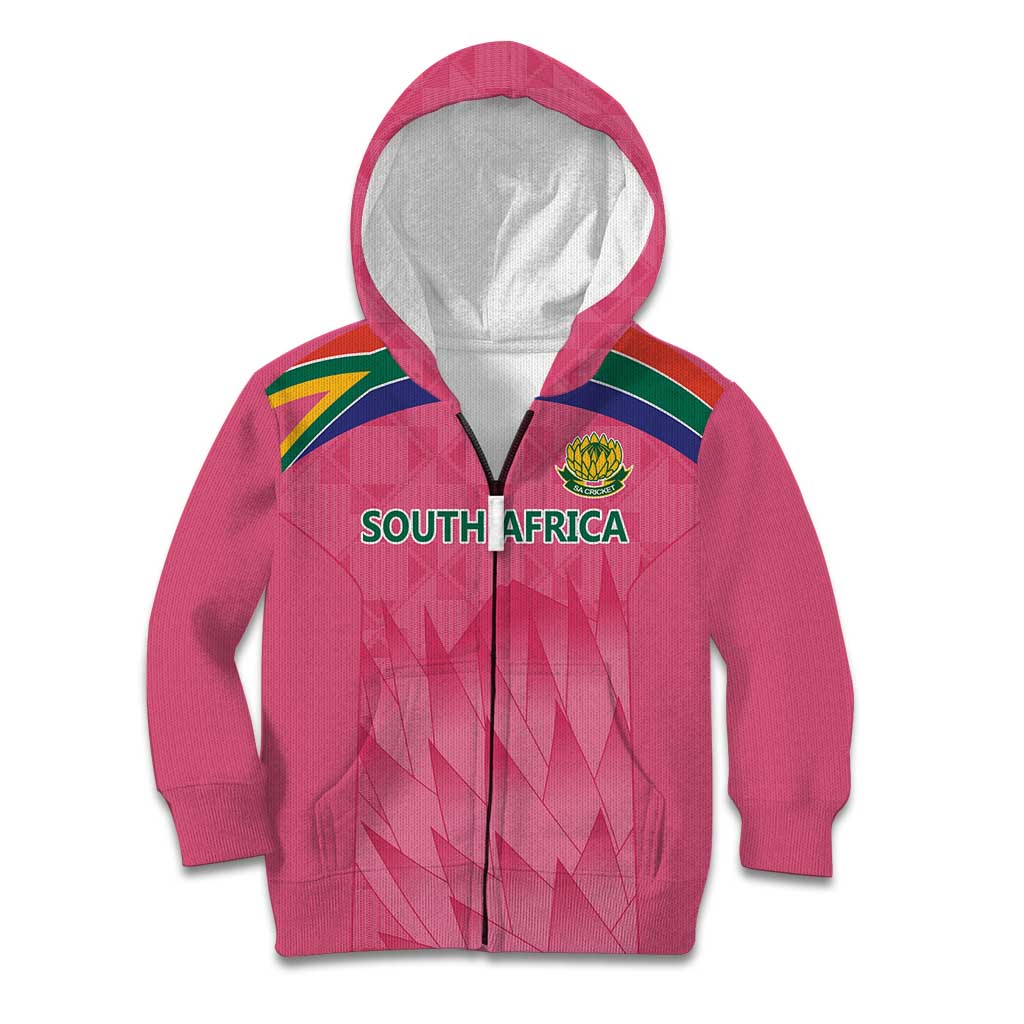 South Africa Cricket Custom Kid Hoodie Proteas Pink - Vibe Hoodie Shop