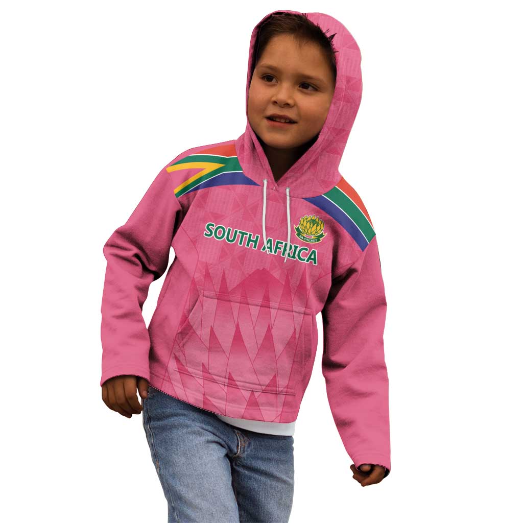 South Africa Cricket Custom Kid Hoodie Proteas Pink - Vibe Hoodie Shop