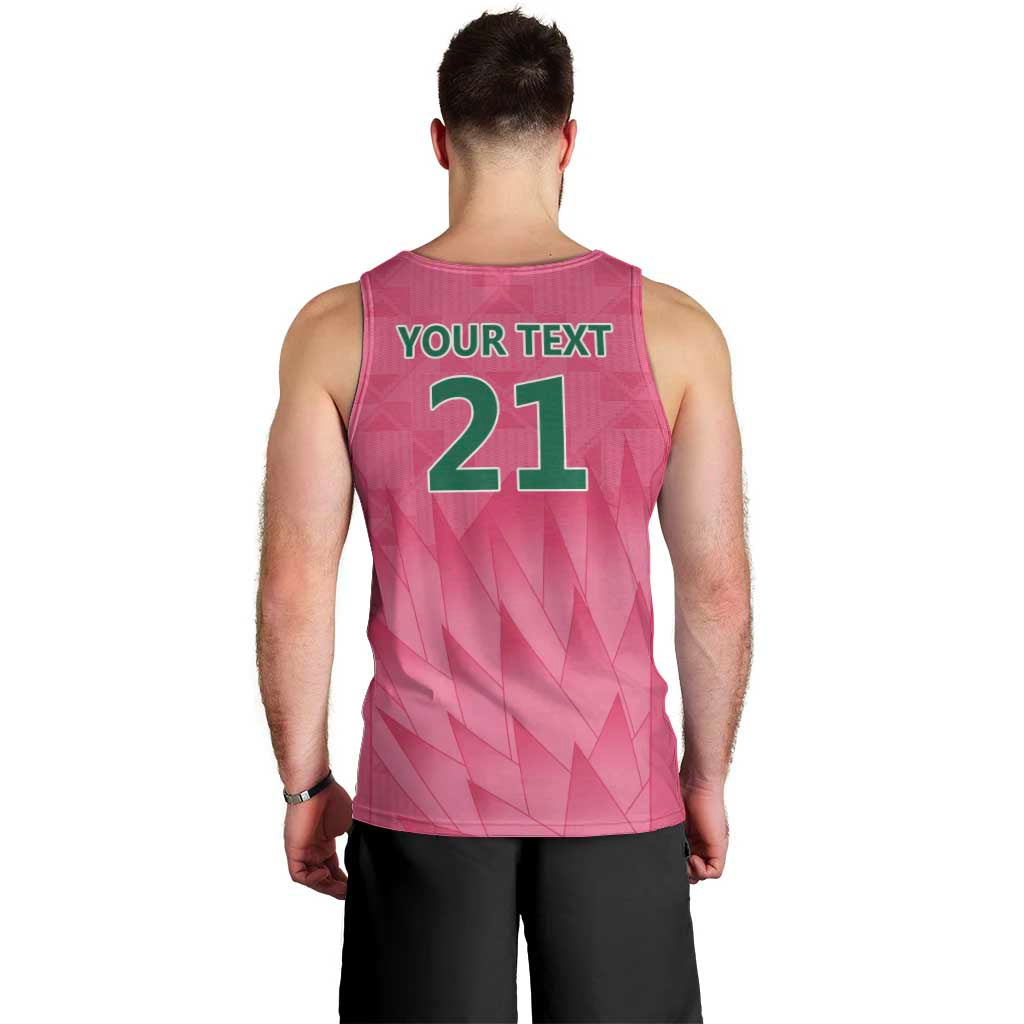 South Africa Cricket Custom Men Tank Top Proteas Pink - Vibe Hoodie Shop